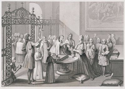 Baptism according to the Church of Rome, engraved by A. Thorn, from 